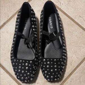 Torrid Black Flats with Silver Studs